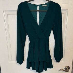 Altar'd State Teal Long Sleeve Romper